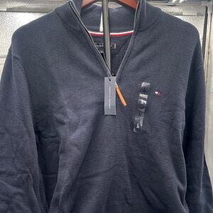 Tommy Hilfiger Men's Dark Blue Zip-Up Sweater